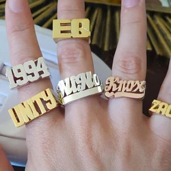 2023 Custom Old English Year Number Ring Punk Men Custom Hop Rock Rings Unisex Accessories Gifts Jewelry