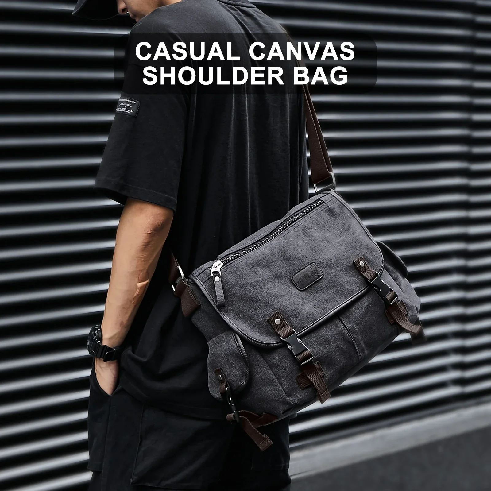 Classic Men Shoulder Bag Men's New Canvas Messenger Bag Outdoor Leisure Travel Multi Pockets Satchel Handbags Men's Designer Bag