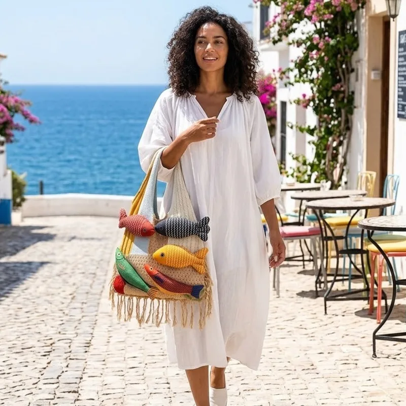 

Сумка-тоут большой вместимости с бахромой, в стиле пэчворк, с акцентом на узоре «гусиная лапка», универсальная, для повседневного использования и путешествий, для женщин, подарок на день рождения, в стиле бохо-шик.