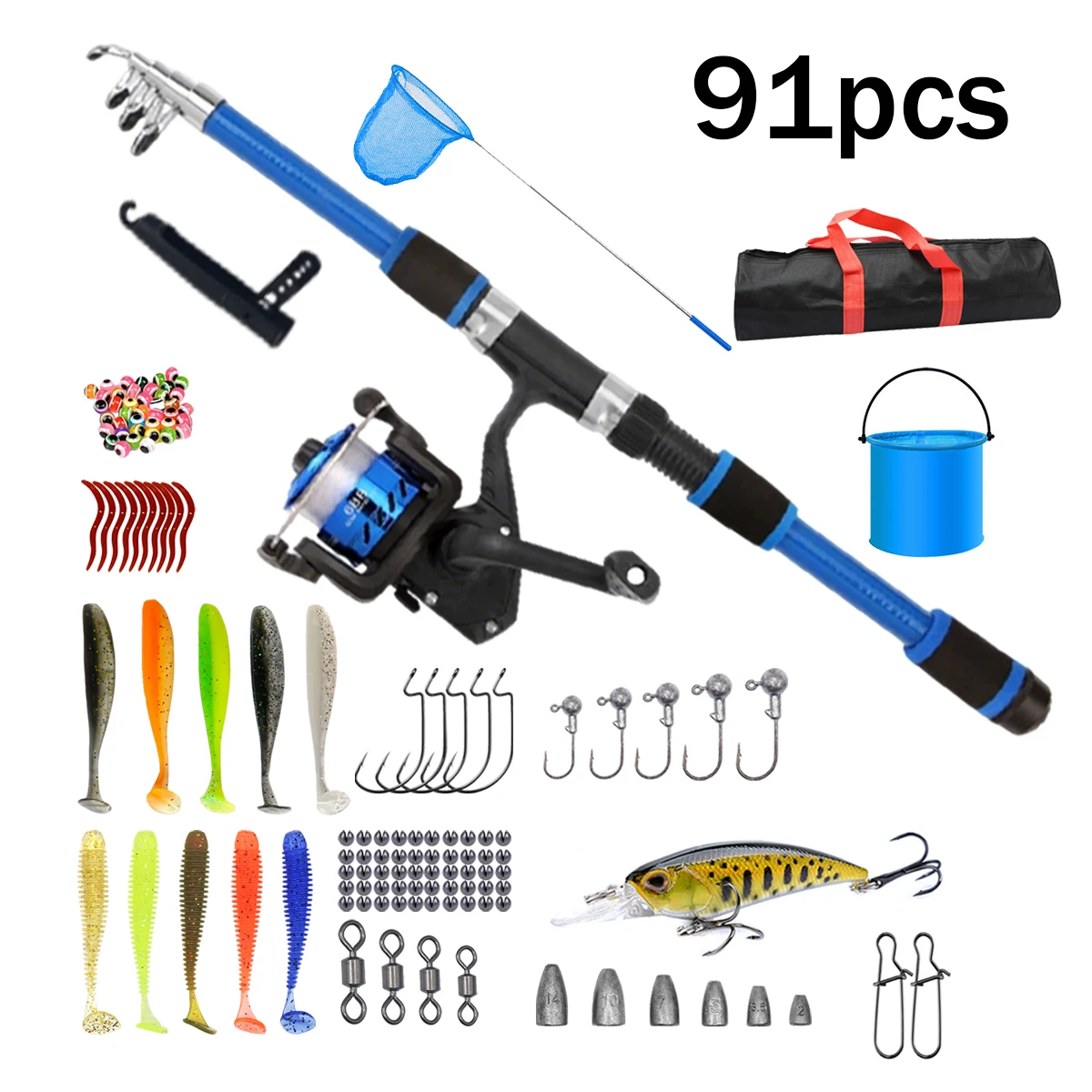 91/86Pcs Beginner Fishing Comb - Fishing Equipment For Kids 评论和价格