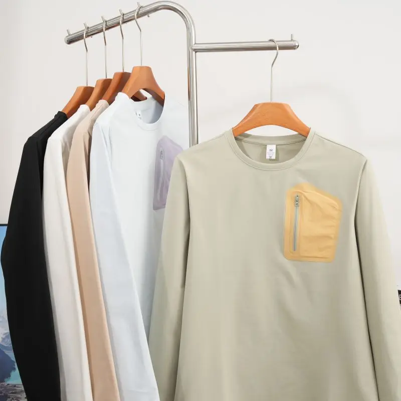 2026 Herbst Bergsportmode, Angler-Baumwoll-Feeling, Schnelltrocknendes Langarm-T-Shirt, Basisschicht für Laufen und Fitness – Detail 19