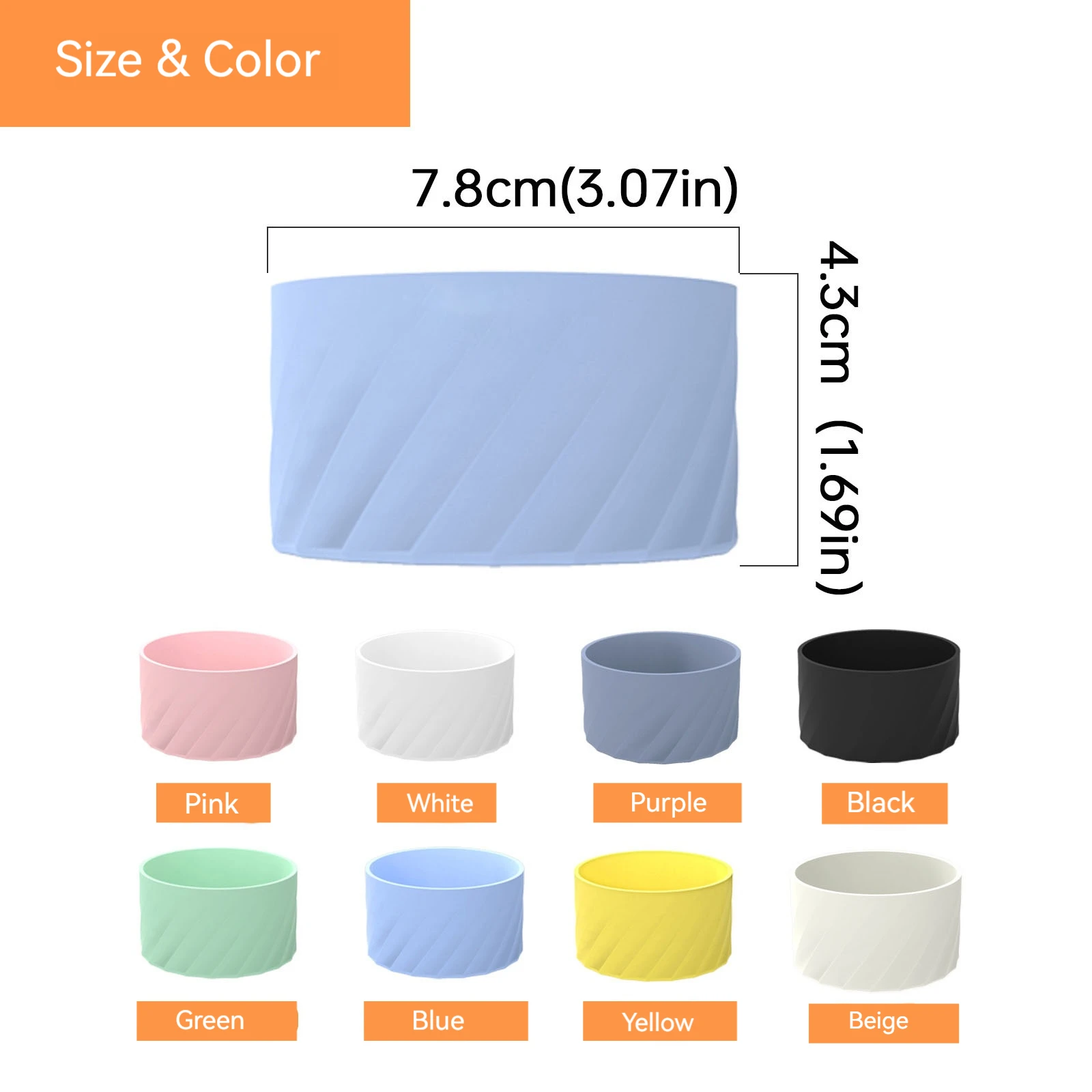7.5cm Silicone Boot for 40 oz Cup Tumbler Ice Flow Flip 30oz 20oz Water Bottle Bottom Sleeve Cover 3 inch