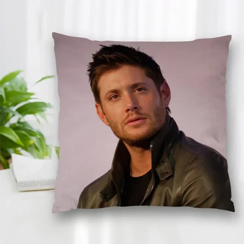 Cushion Jensen Ackles Actor Pattern Cover Throw Pillow Case Cushion For Sofa/Home/Car Decor Zipper Custom PillowCase