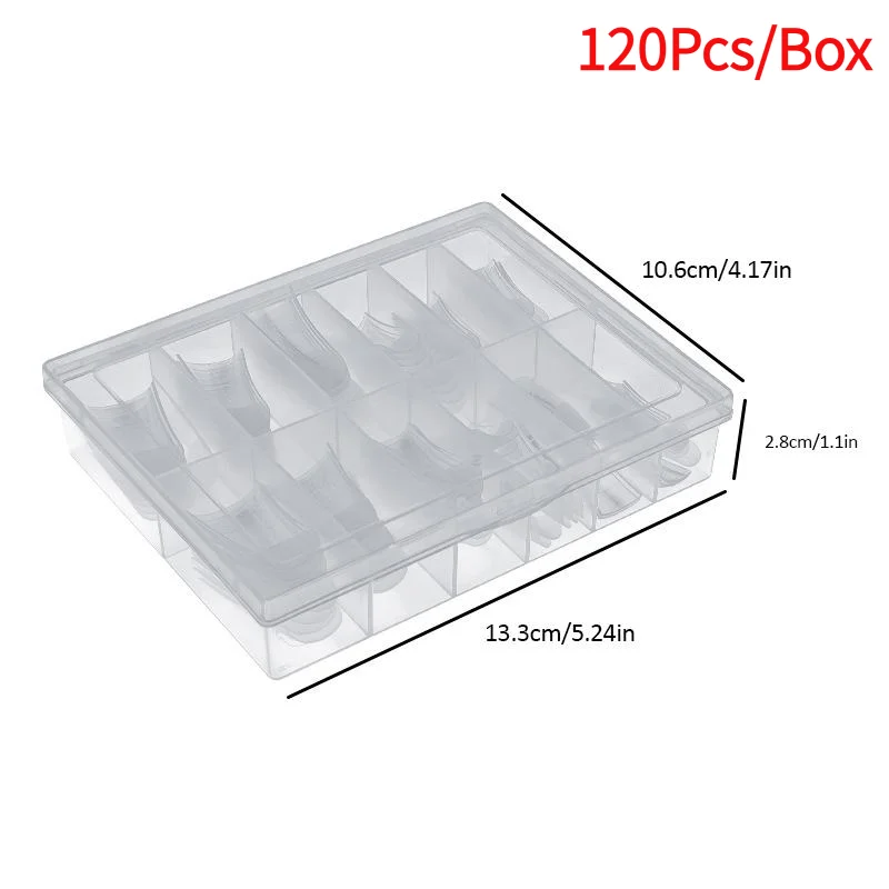 *120Pcs/Box Duckbill Shape Nail Molds Dual Form Full Cover Quick Building Gel Mold Acrylic False Nail Tips Extension Top Forms