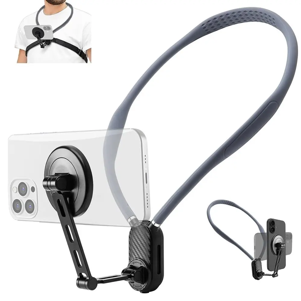 

Portable Quick Release Magnetic Neck Mount Hand Free Universal Neck Cell Phone Holder Shooting Bracket Vlog Selfie