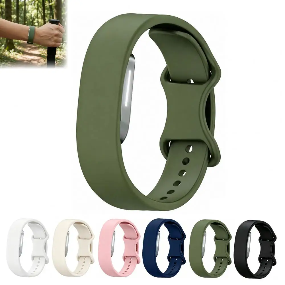 Soft Silicone Watch Band Fitness Tracker Comfortable Ventilated Adjustable Wrist Strap Anti Sweat Running Gym Wear
