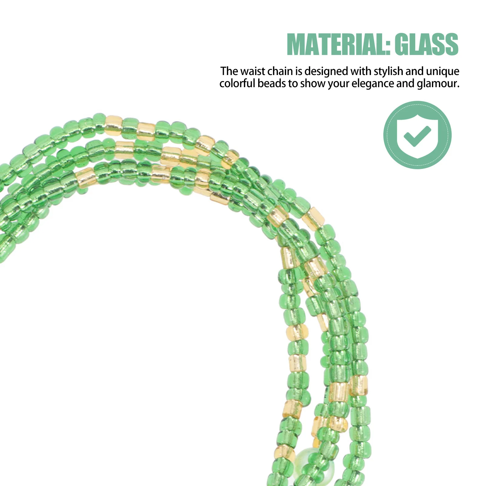 

4pcs Glass Bead Waist Chain Colorful Women Body Jewelry Beach Bikini Accessories Lightweight Durable Summer Waist Beads Fashion