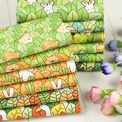 Thin Cotton Canvas Fabric By The Yard,Cartoon Animals Printed Canvas For Sewing Patchwork Clothes Dress Bags Quilting Material
