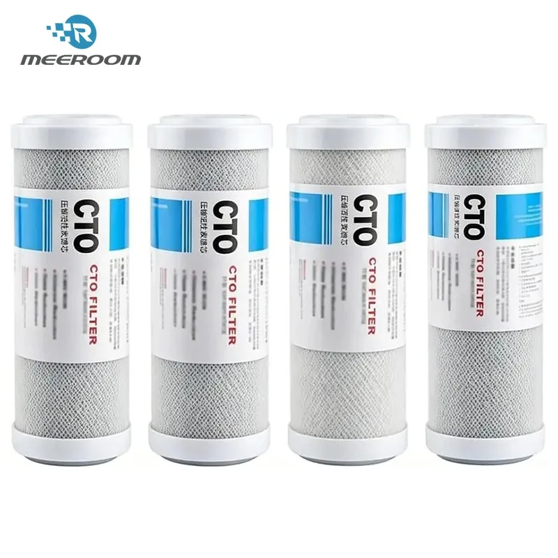 4-Pack 5 Inch Activated Carbon Filter 2.5x5 CTO Carbon Block for RO System Under-Sink Countertop Activated Carbon Filter