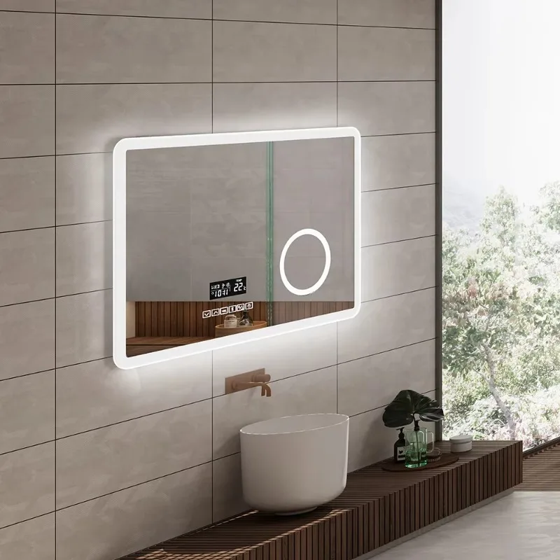 [تخفيضات كبيرة] مرايا الحمام المثبتة على الحائط من Yehlia، مستشعر اللمس والذاكرة المقاومة للكسر، مرآة Led ذكية مع أضواء