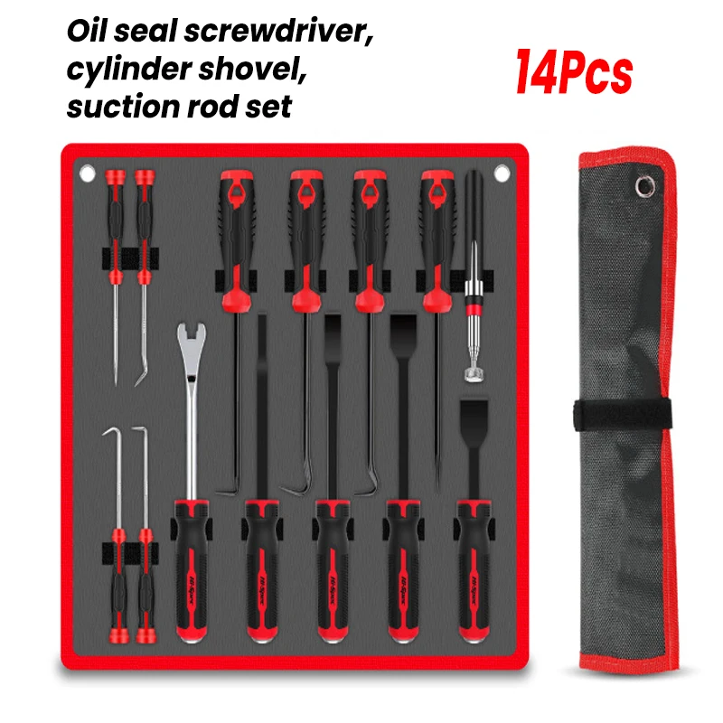 14Pcs Car Auto Vehicle Oil Seal Screwdrivers Set O-Ring Gasket Puller Remover Pick Hooks Multifunction Oil Seal Remover Tools