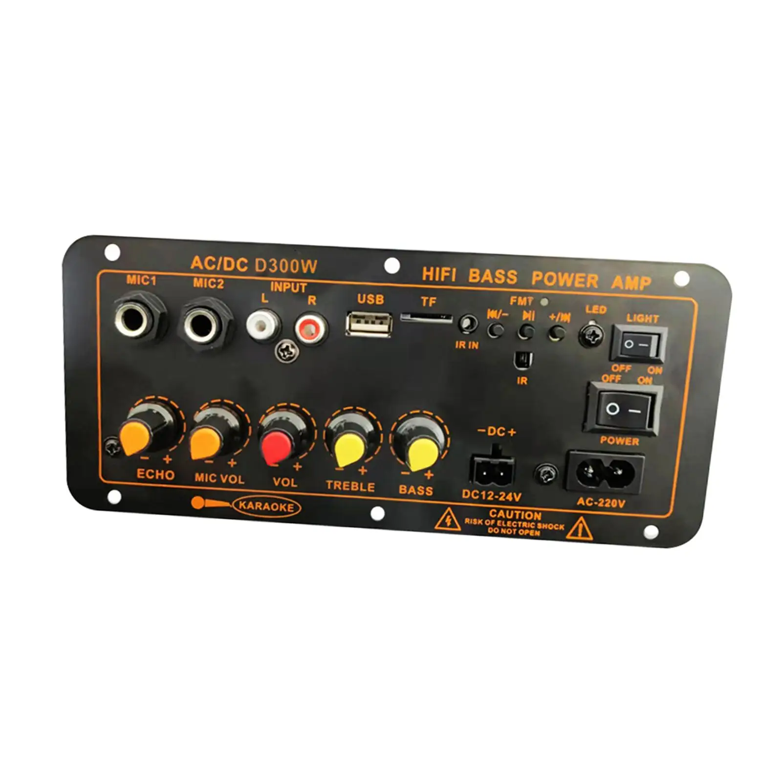 

300W Bluetooth High Power Stereo Amplifier Board EU 220V Plug Accessories 19.5x8.5cm Multiple Audio Inputs with Remote Control