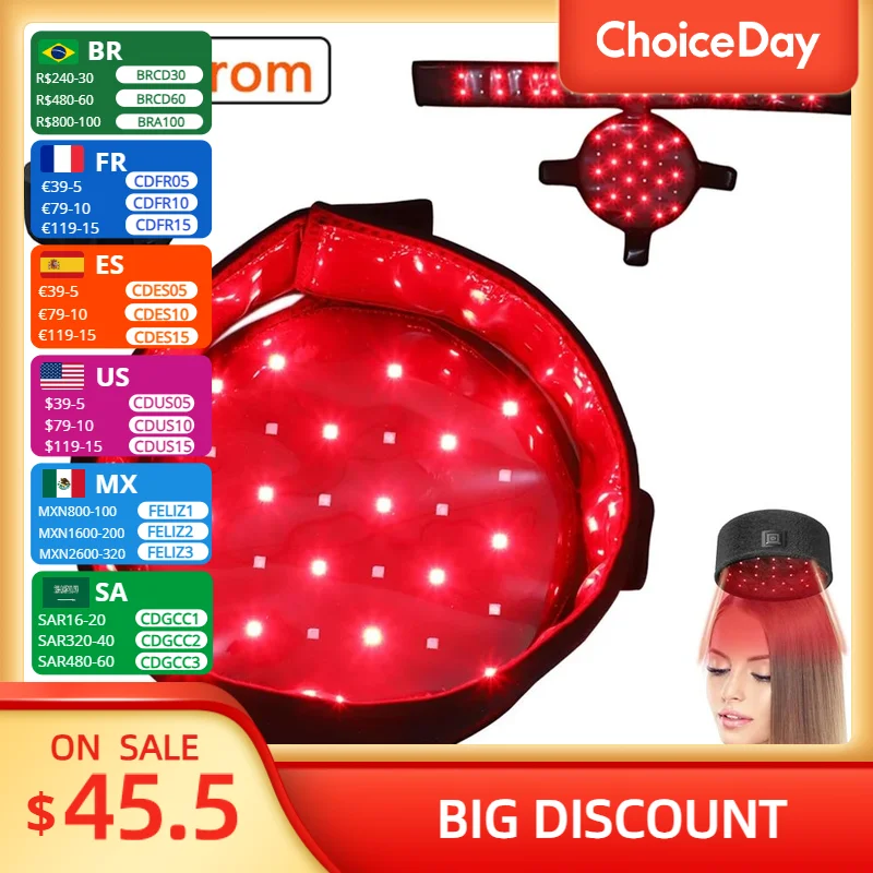 

Red Light Therapy Massage Cap With 70 LED Beads For Regenerating Hair Professional Treatment For Hair Loss Growth Repair Dryhair