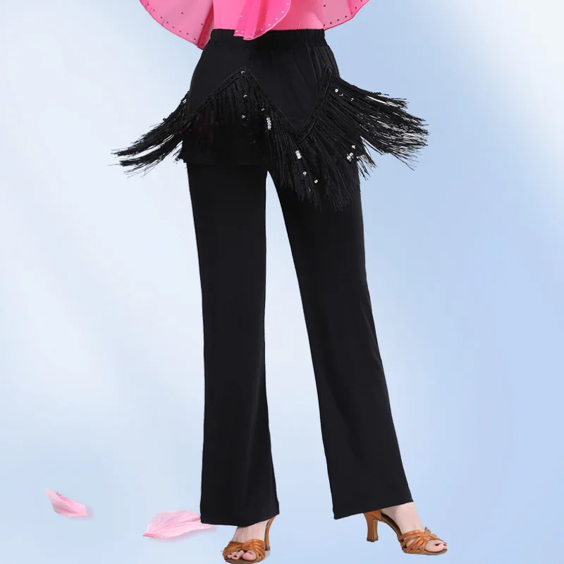 Pantalon seau droit personnalisé, Costume de danse latine pour dames, pantalon de danse de marin Gitaba, pantalon à pompon