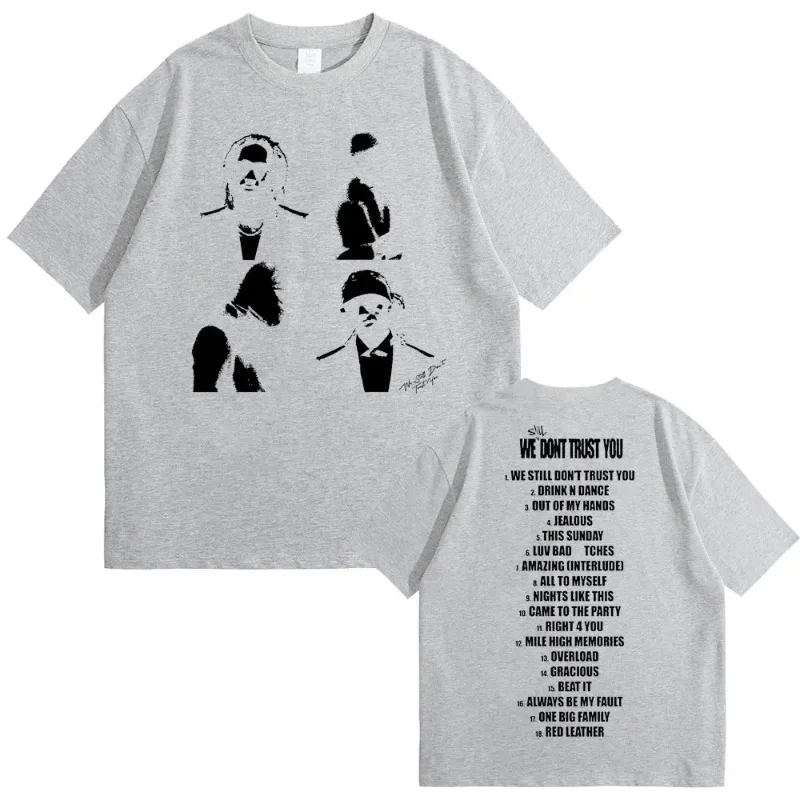 مغني الراب لا الجرافيك طباعة تي شيرت الربيع الصيف الرجال الهيب هوب المتضخم تي شيرت الشارع الشهير تنفس مريحة جولة الرقبة