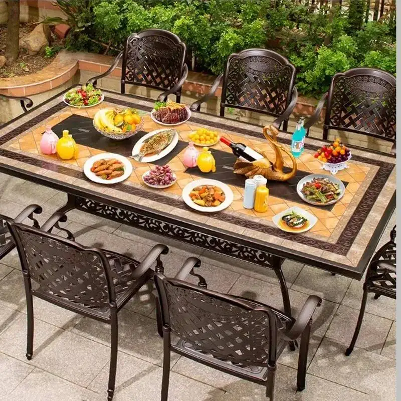 Mesas de exterior de lujo modernas para patio nórdico, mesas seccionales para exteriores, muebles minimalistas de lujo para el hogar Arredo Giardino