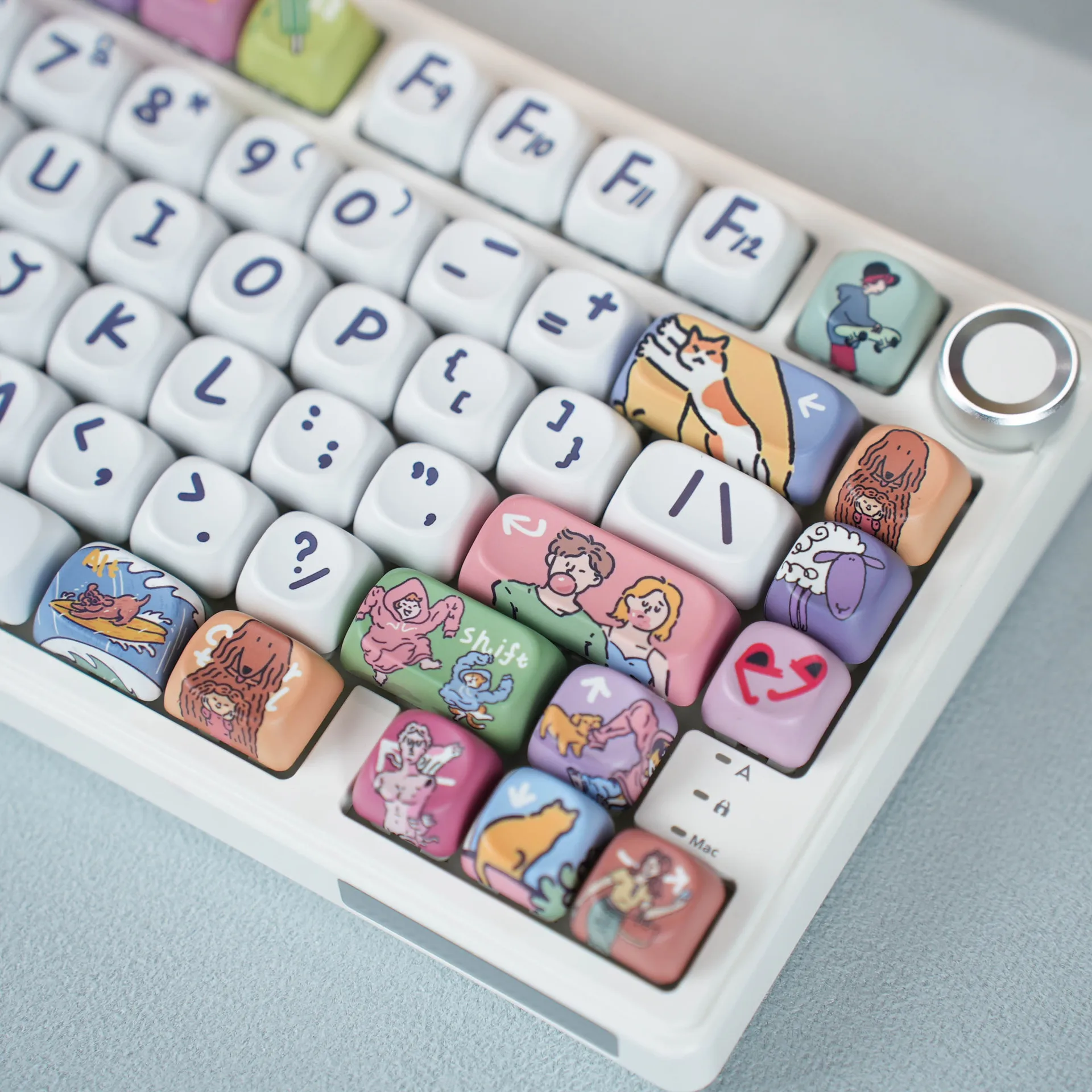 Moa Profile Pbt Keycap Set Five-Sided Dye-Sublimation Ocean Wave Art Keycaps Key Mechanical Keyboards Custom Diy Replacement