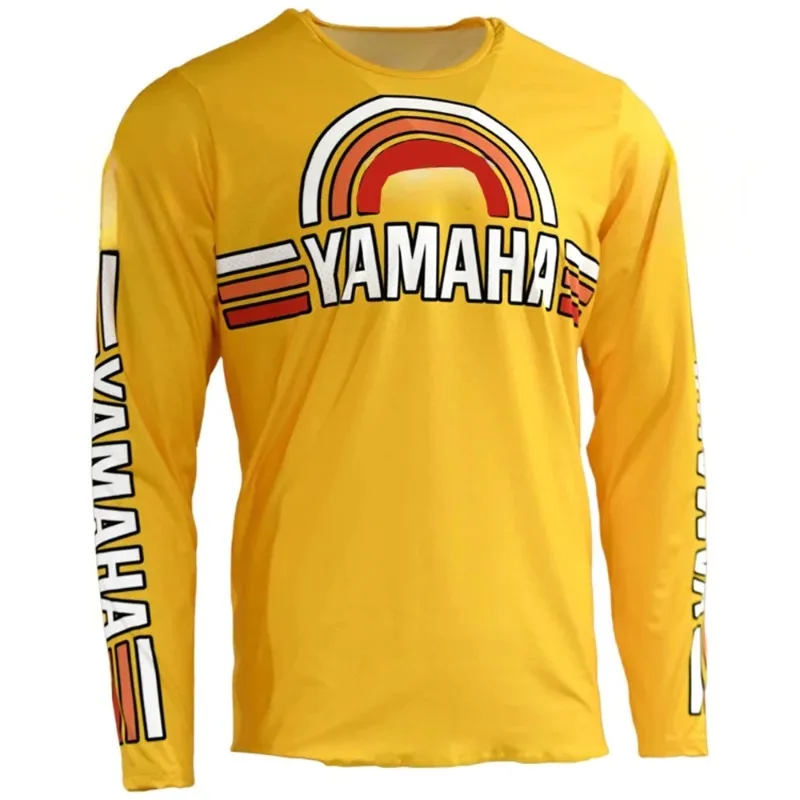 

Летняя популярная футболка с длинными рукавами и принтом Yamaha, модная, персонализированная, стильная, повседневная велосипедная футболка для мужчин и женщин