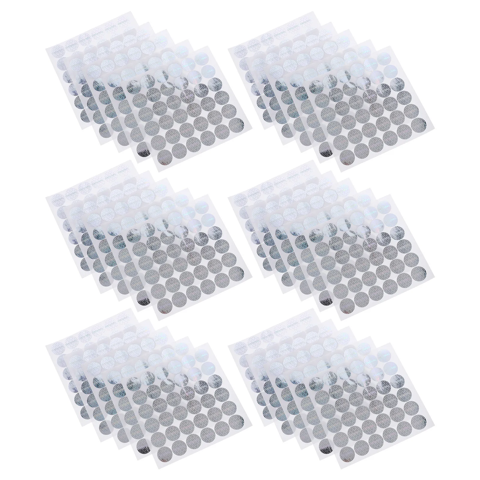 

14 Sheets Anti-Counterfeiting Holographic Label Stickers Tamper Evident Seals Retail Package Security Round Glitter Colored