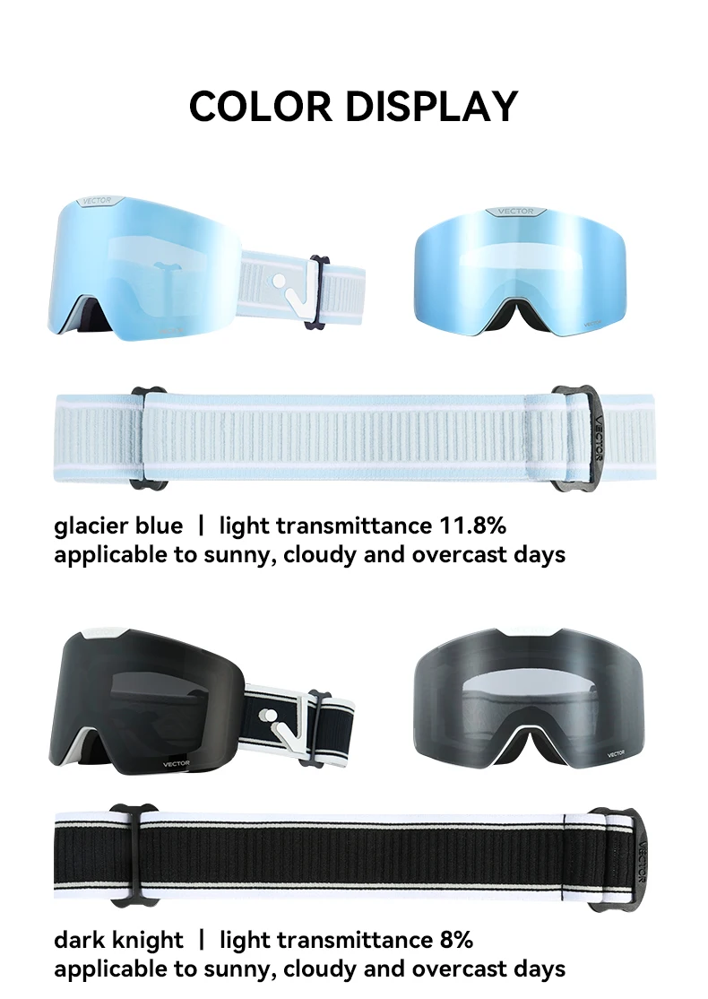 VECTOR Brand Ski Goggles Children Snowboard Goggles Glasses for Skiing UV400 Protection Skiing Snow Glasses Anti-Fog Ski Mask