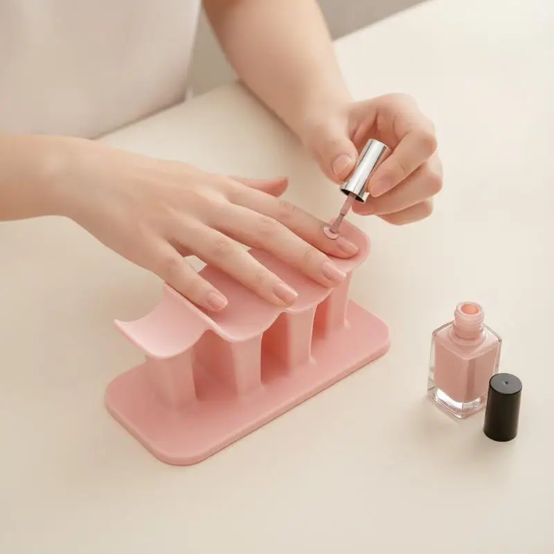 Four-Slot Nail Finger Support Stand Stable Base Non-Slip Nail Hand Pillow Finger Separator Ergonomic