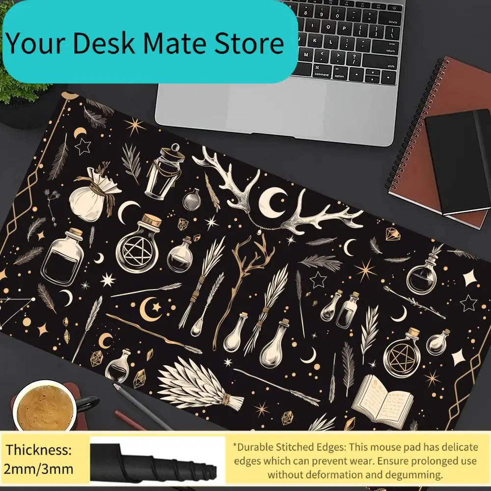 

Purple Japanese Oni Mask Desk Mat Non-Slip Rubber Base Washable Cloth Surface Large Mouse Pad