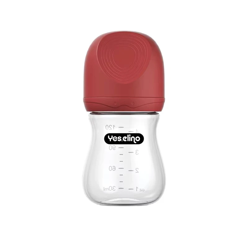 

120 мл бутылочка для новорожденных, бутылочка для кормления детей 0-12 месяцев, анти-кровивающее удушение, стеклянные детские бутылочки, силиконовая чашка для сосков без BPA