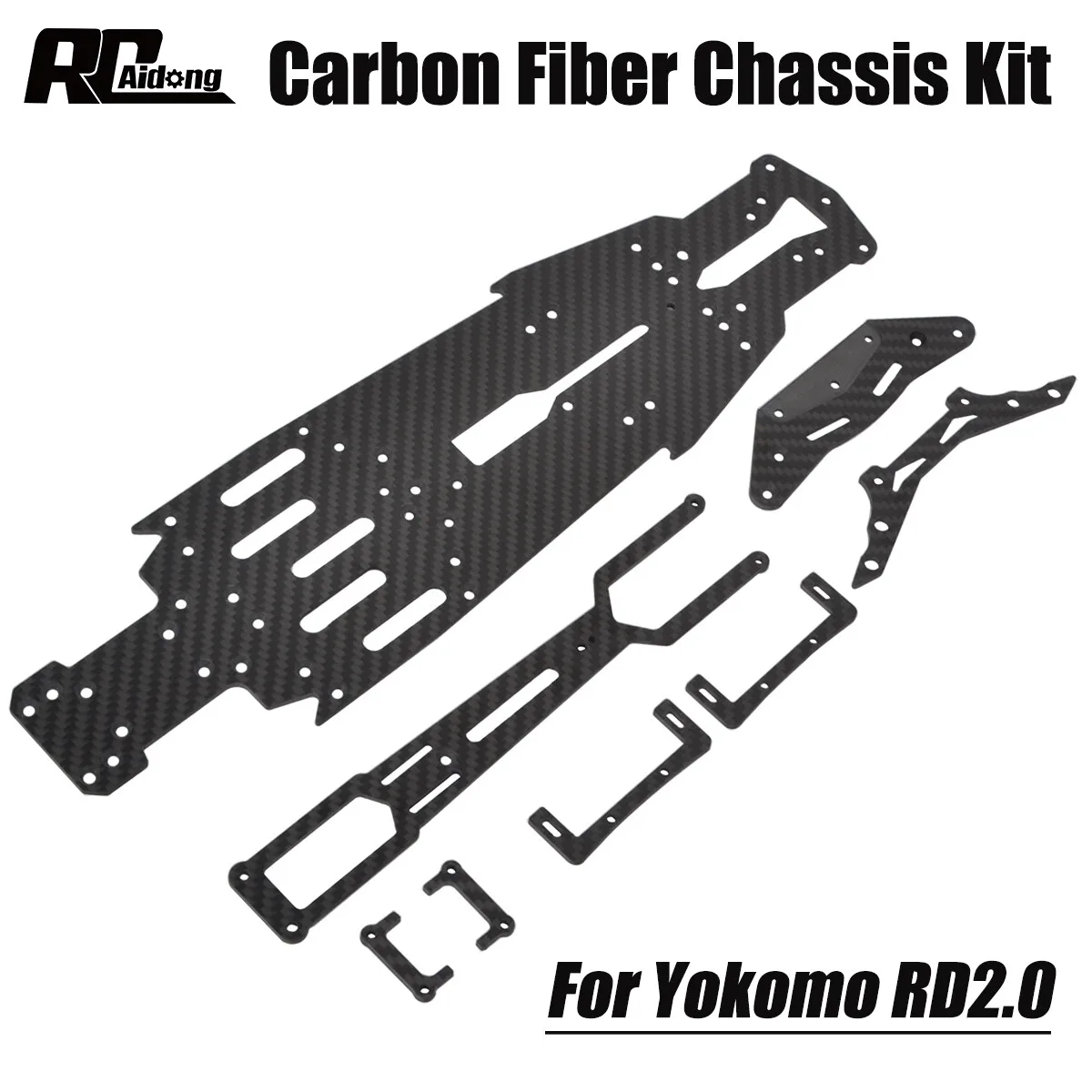 Koolstofvezel onderste chassisframeset voor Yokomo RD2.0 1/10 RWD Drift Car Upgrades Onderdelen