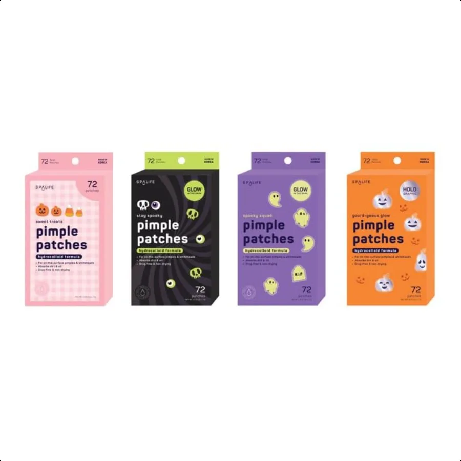 Patchs de boutons d'halloween qui brillent dans la nuit, patchs de Zit hydrocolloïdes coréens pour le visage, autocollants de boutons d'halloween Gi