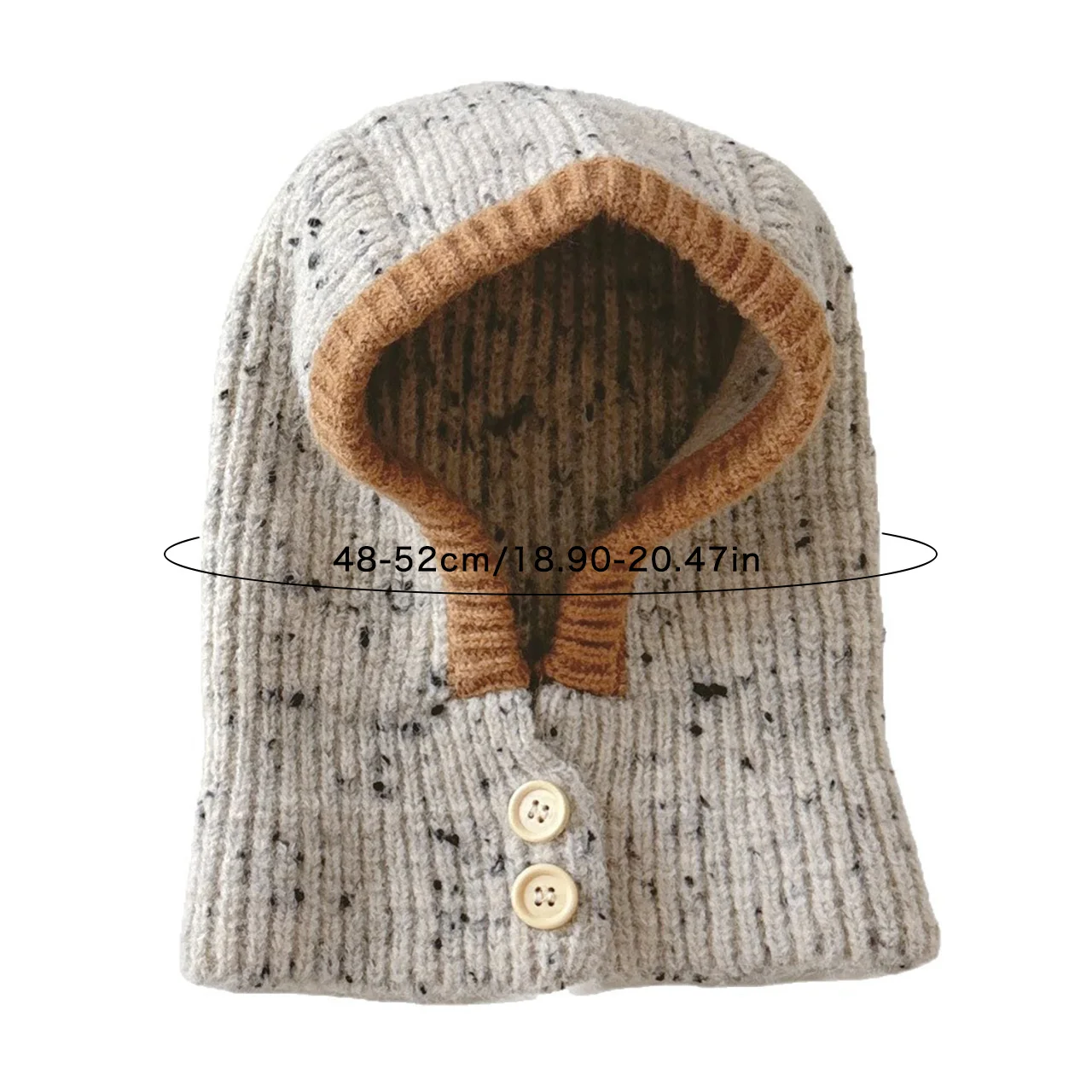 Kinder Jungen Mädchen Kältebeständig Einteilige Schal Mütze Winter Warm Einfarbig Gestrickte Kapuze Beanie Jungen Mädchen Sturmhaube Hut – Detail 1