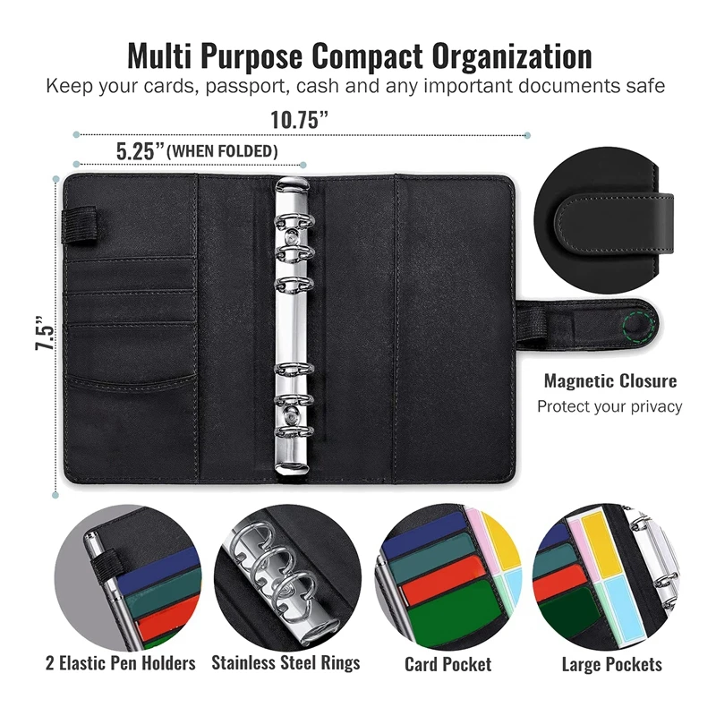 Enveloppes de trésorerie en PVC transparent, classeur projecteur, classeur à l'horizon, 12 enveloppes de trésorerie évaluées