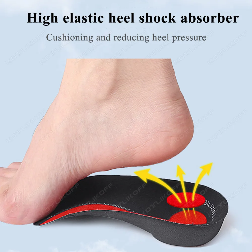 Orthopedic Insole Hard Arch Support Shoe Sole Deep Heel Cup Secures Heel Flat Feet Over Pronation Relief Heel Spur Pain Shoe Pad