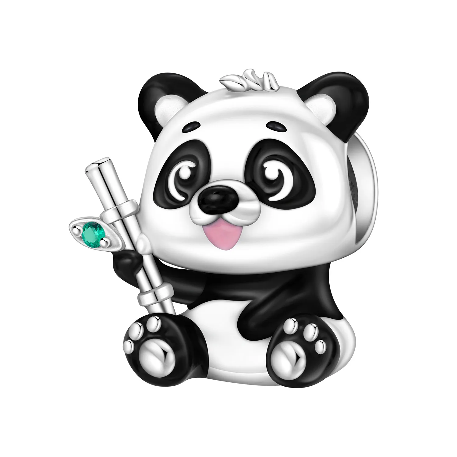 PANPOKI 925 argent Sterling mignon Panda animaux perles pendentifs originaux Bracelet breloque bijoux fête bricolage cadeaux à la mode