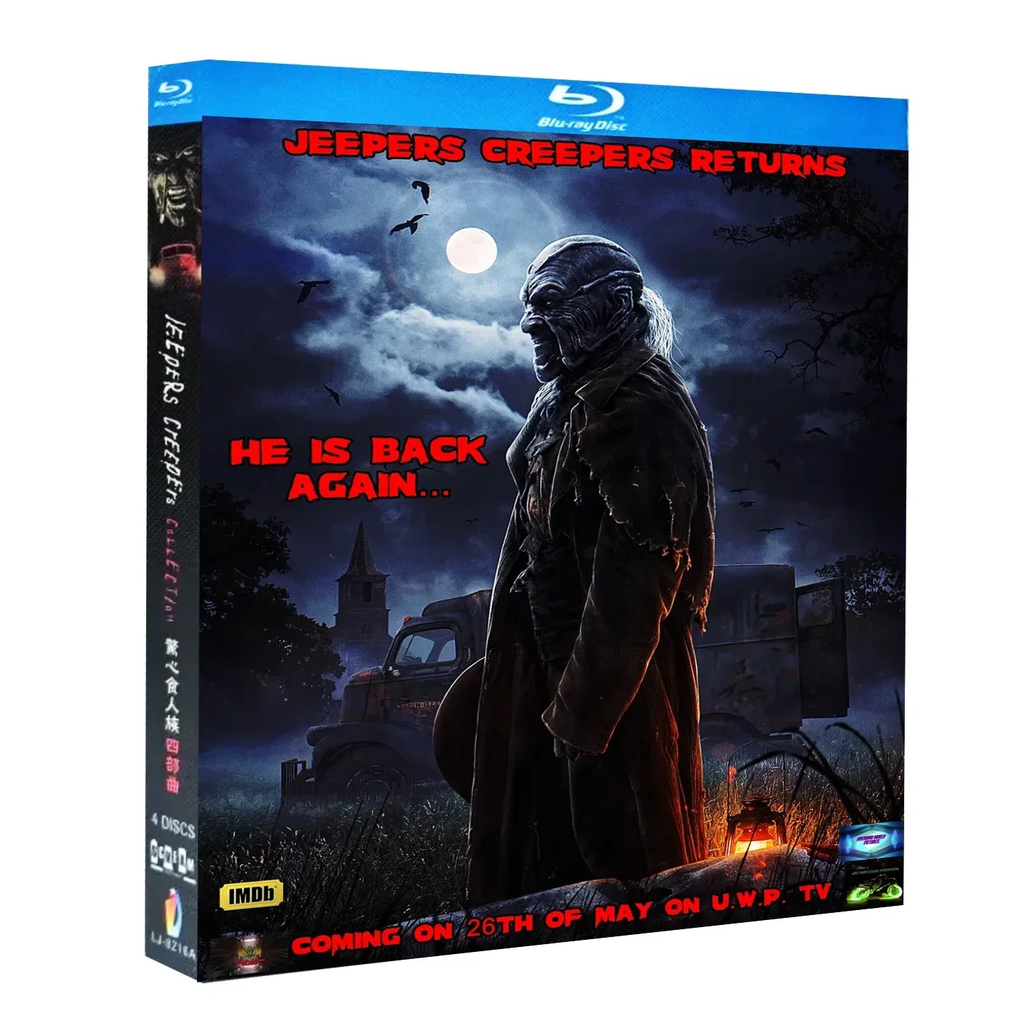 Jeepers Creepers 1-4 (2001-2022) 4-Disc New Box Set English Audio Blu-ray disc High Definition BD