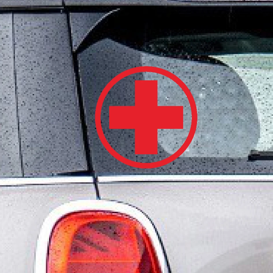 First aid Red Cross Vinyl Material Car Stickers Trunk Decal Car Styling RV Camper van Personality Refrigerator Decor