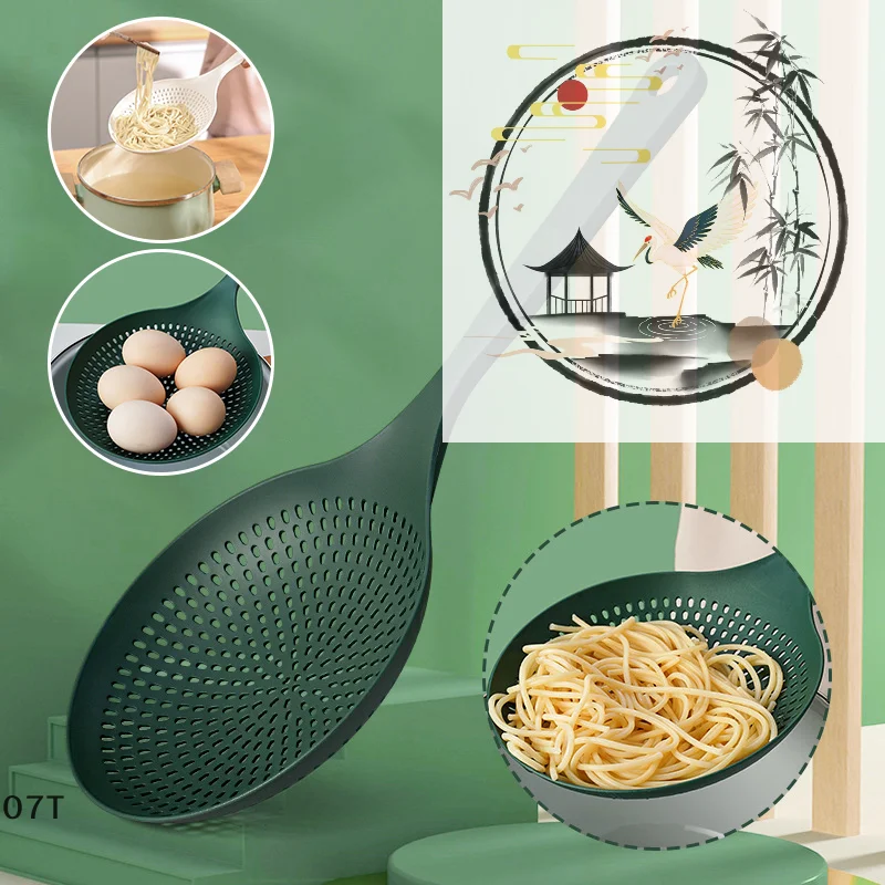 

High Temperature Resistant Large Colander, Kitchen Scoop Noodle Strainer Anti-scald Vegetable Skimmer