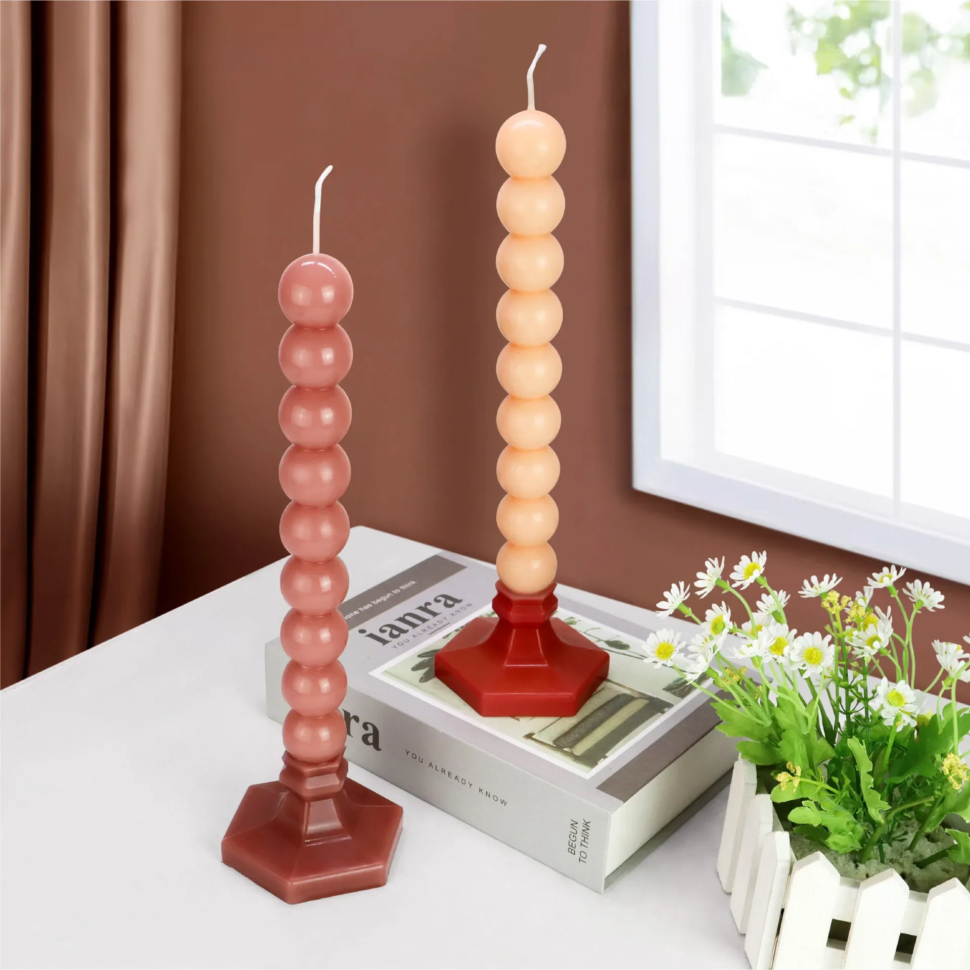 Spherical stacked cylindrical acrylic PC candle mold Ball candle holder shape plastic candle mould Roman Column plastic molds