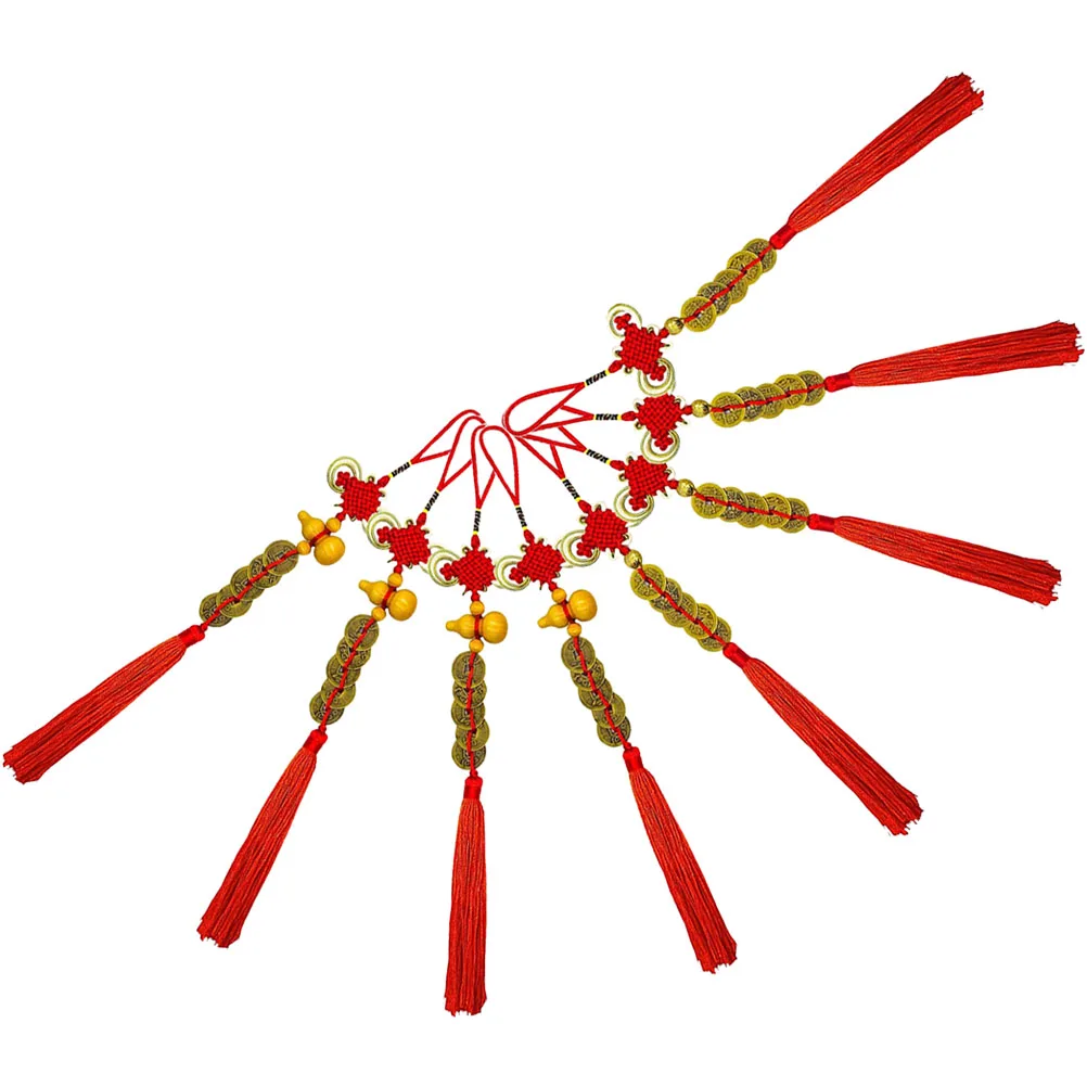 

8pcs Chinese Knot Hanging Pendants New Year Decorative Ornaments For Home Wall Office Festival Decoration Bonsai Tassels Pendant