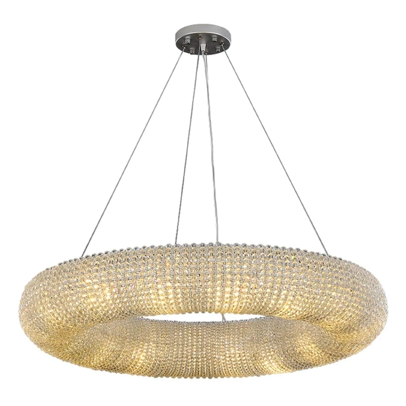 

2022 New Modern Luxury Round Crystal Chandeliers Lighting For Living Dining Room Bedroom Indoor Decor Light Fixtures