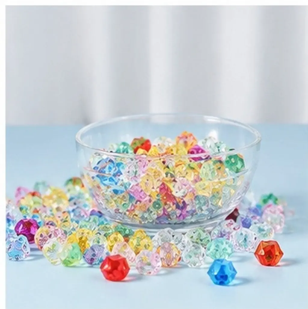 1Pack Crystal Stone Fake Ice Cubes High Simulation Plastic Vase Fillers Colored Decorative Ice Rocks for Centerpieces