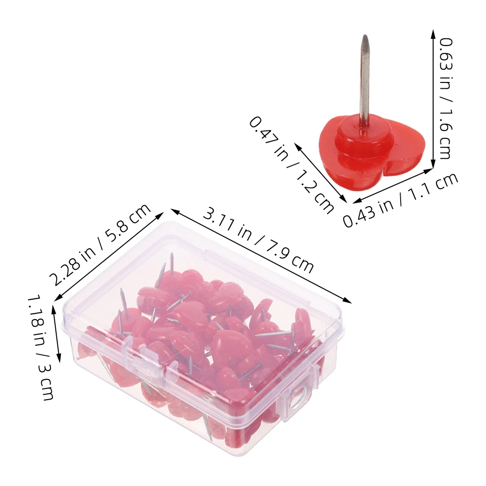 100 قطعة على شكل قلب Thumbtacks المعادن دفع دبوس المسامير لوحة الزخرفية دبابيس لطيف مكتب المدرسة المنزل نشرة الفلين لوازم