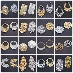 10PCS/lot Textured Exaggerated Geometric Irregular Pendants Charms Stainless Steel DIY Jewelry Making Findings Necklace Earrings