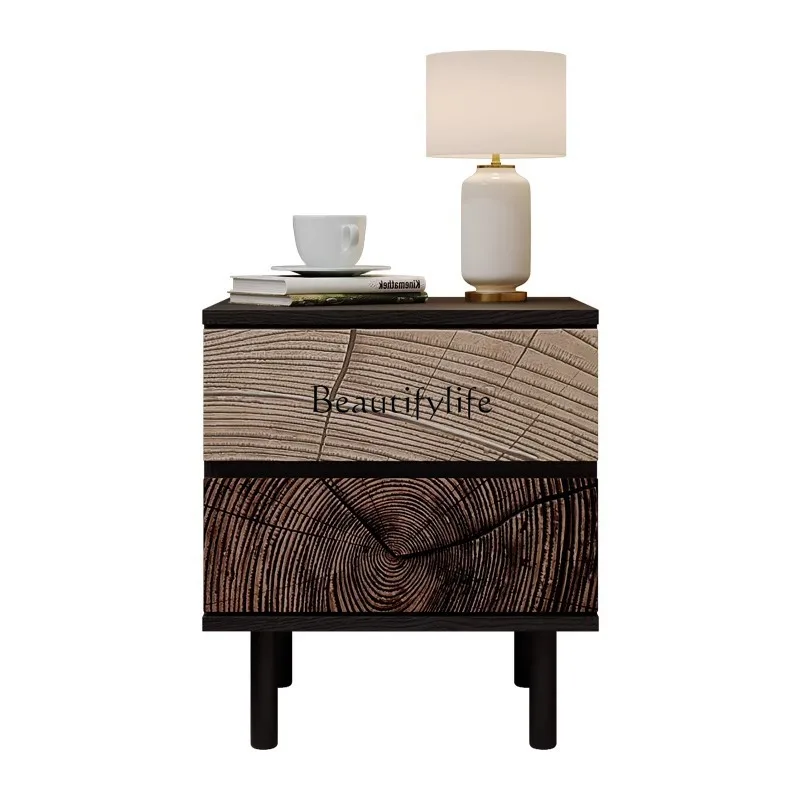 

Italian light luxury bedroom drawer locker medieval high-end storage side cabinet