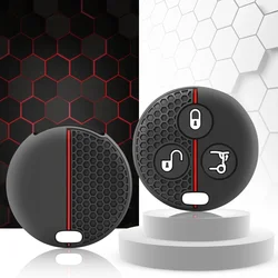 3 Buttons Silicone Car Key Cover Fob Case For Mercedes Benz Smart City Roadster Fortwo Key Holder Cover Car Styling