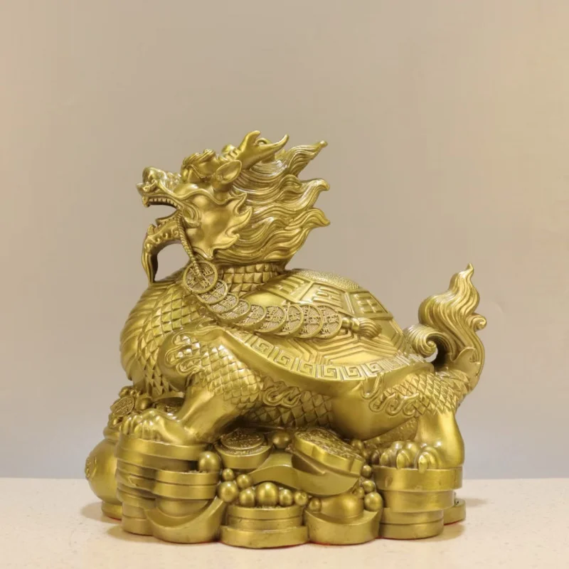 

Brass Dragon Turtle Ornament Copper Bagua Dragon Head Turtle Home Office Desktop Decoration Creative Gifts Crafts Wholesale