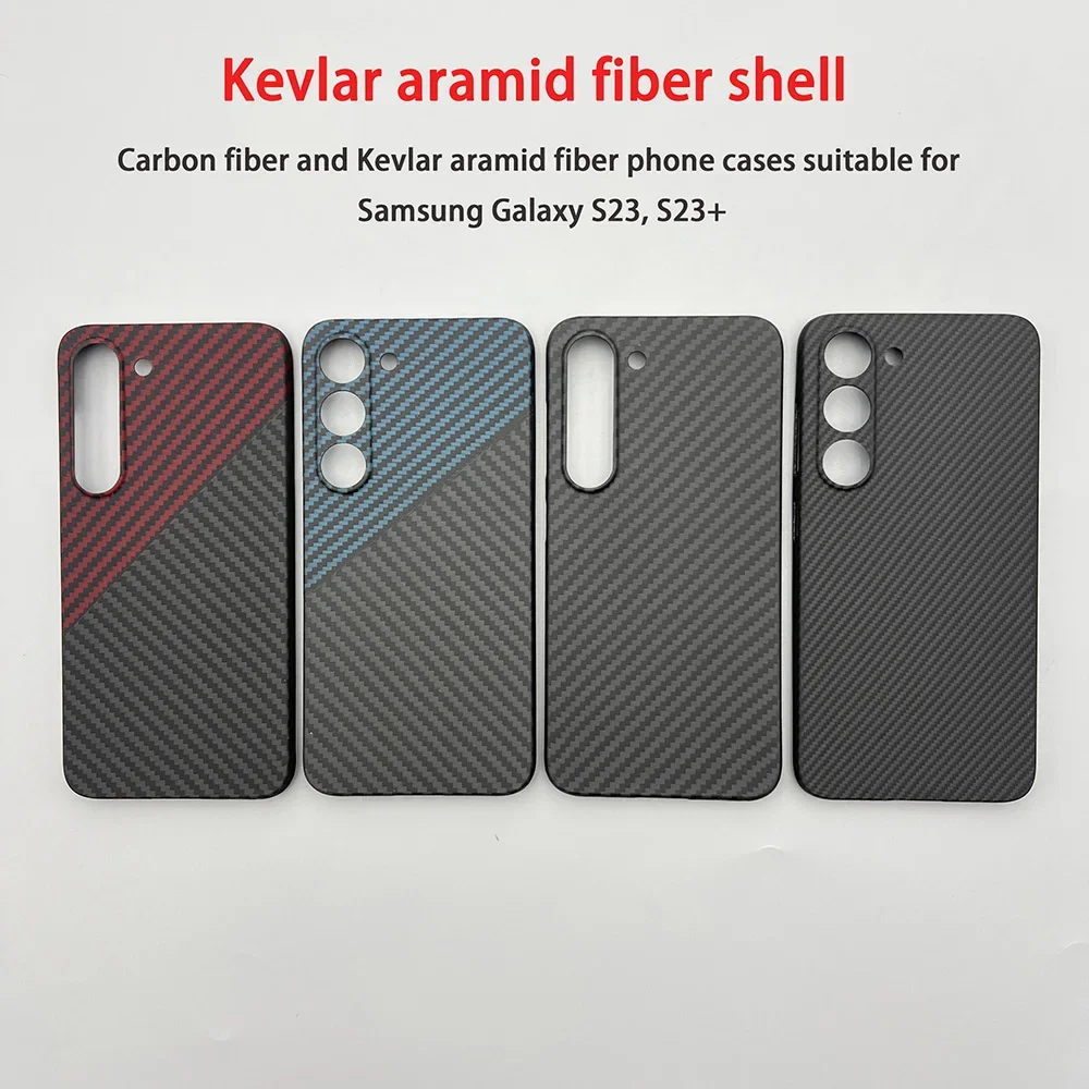 

For Samsung Galaxy S23+/S23 Kevlar aramid fiber phone case hard shell ultra-thin lightweight protective case sturdy and durable