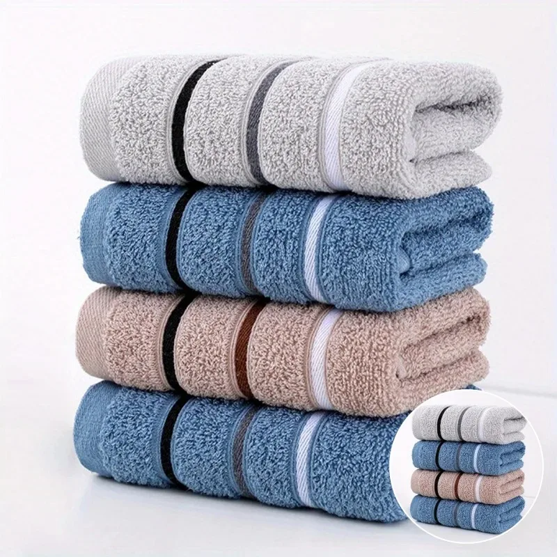 Conjunto de Toalhas de Algodão Plush em Várias Cores - Perfeito para Adultos e Jovens, Ideal para Uso Doméstico ou Camping, Ótima Opção de Presente
