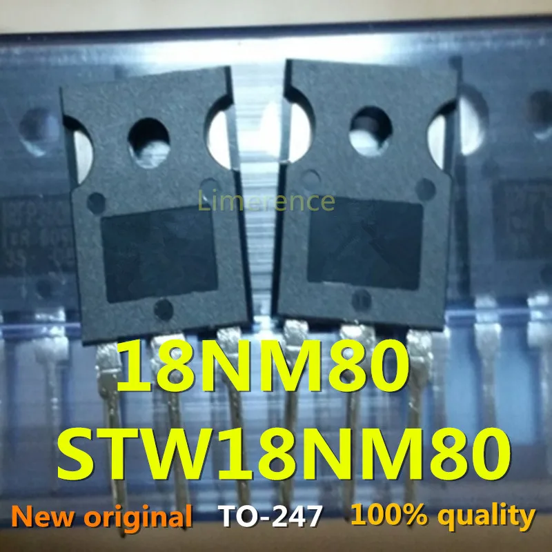 

100% nuevo 5PCS/lote original STW18NM80 18NM80 MOSFET N-CH 800V 17A TO-247 Transistor