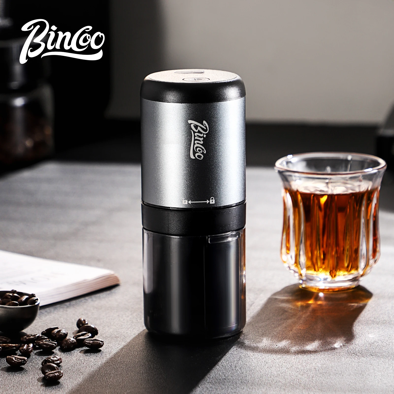 Bincoo Electric Coffee Grinder Small Portable Steel Burr Coffee Bean Grinding Machine Perfect Companion for Espresso Machine
