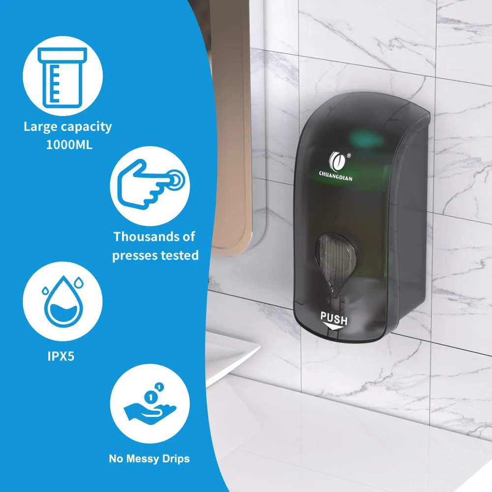 Dispenser di sapone liquido da 1000ML per bagno, cucina, doccia, sapone, Shampoo, Dispenser, piatto riutilizzabile, contenitore per sapone per il